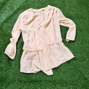 Cream off white color chiffon button up blouse